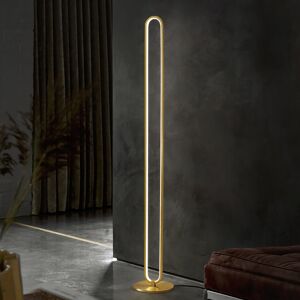Homary Modern Linear LED Floor Lamp Gold Metal Base Brass Standing Lamp