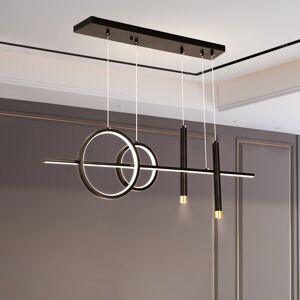 Homary Geometric Kitchen Island Light Metal Pendant Light in Black