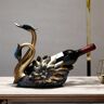 Homary Resin Swan Statue Wine Bottle Holder Table Top Wine Bottle Rack Countertop Wine Rack