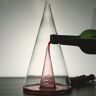 Homary Unique Pyramid Glass Wine Decanter Hand Blown Red Wine Carafe with Wide Base