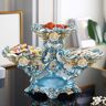 Homary Shinely 3 Tiered Blue & White Fruit Basket Plate Resin Snack Tray Decor