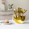 Homary Modern Gold Flatware Set for 4 People 12 Pieces Rose-Shaped Cutlery Set