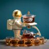 Homary Automatic Resin & Glass Astronaut Teapot Set Magnetic Water Diversion with 6 Cups