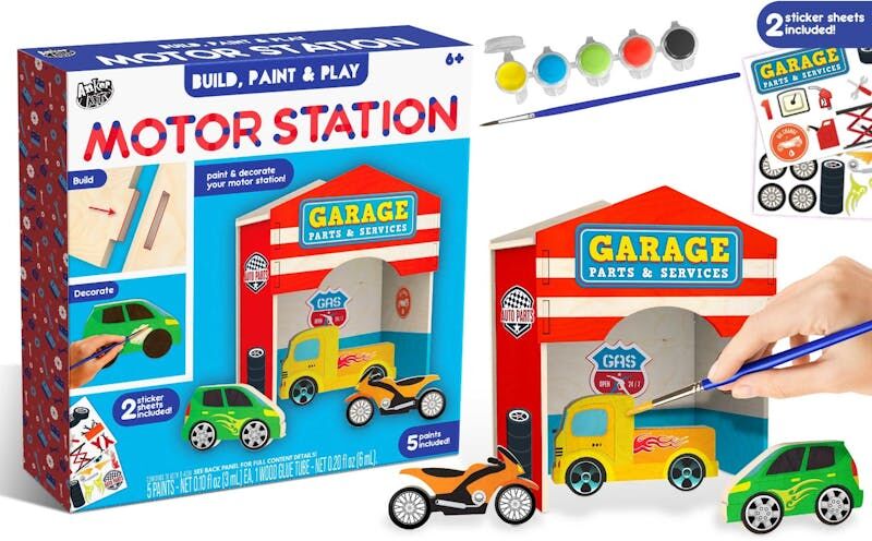 Build  Paint  & Play Motor Station Kits - Paints & Glue Included