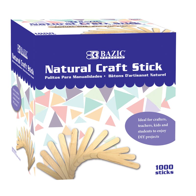 Natural Craft Sticks - 4.4"  1000/Box