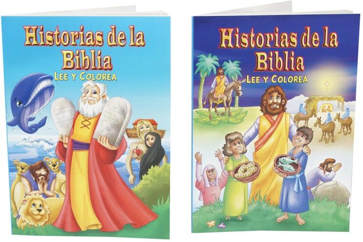 Spanish Coloring Books - Bible History  80 Pages