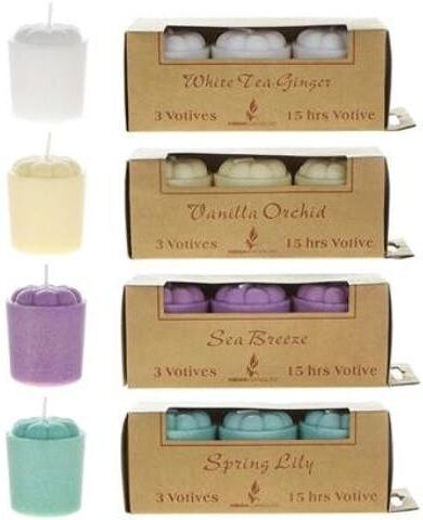 Votive Candles - Assorted Colors & Scents  3 Pack