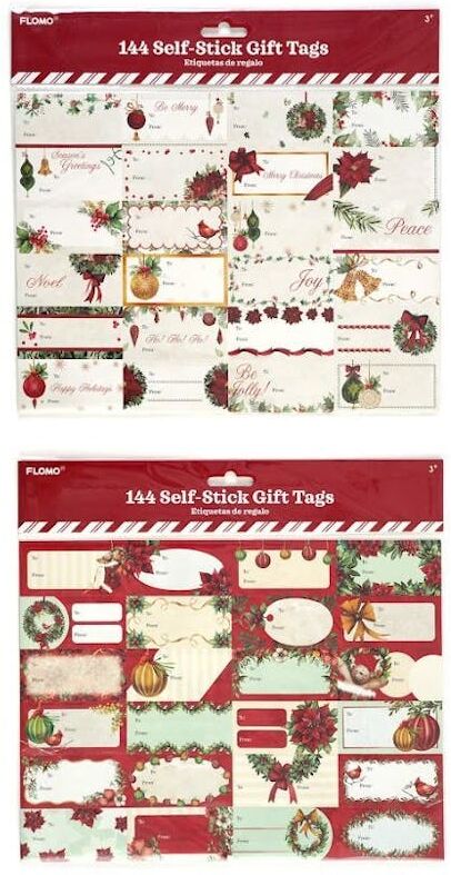 Christmas Gift Tag Stickers - 144 Pack