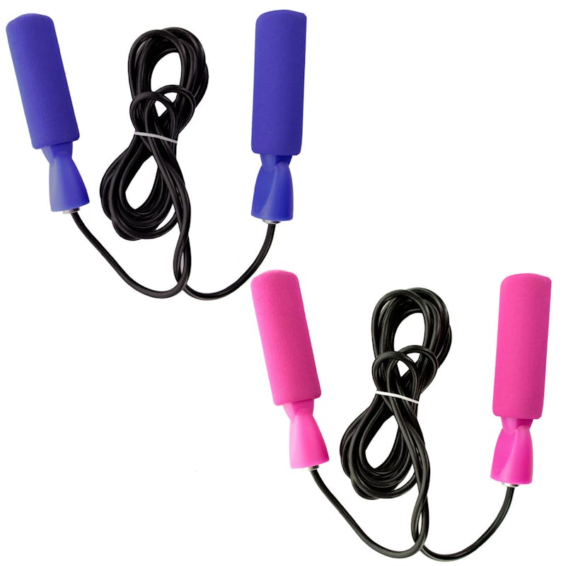 Soft Grip Jump Ropes - Blue  Pink  Weighted Handles  8'