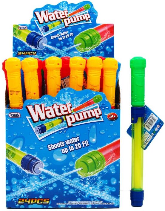 Water Pump Blaster Sets - Assorted Colors  12" x 1.25"