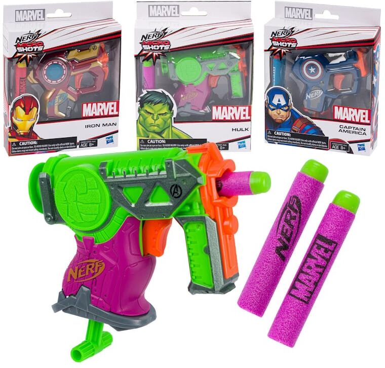 Marvel Nerf Guns - 4 Piece Set  3 Styles