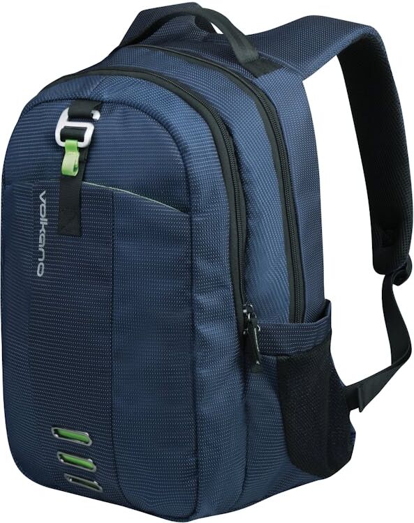 15.6" Backpack with Laptop Sleeve - Navy  Lime  Adjustable