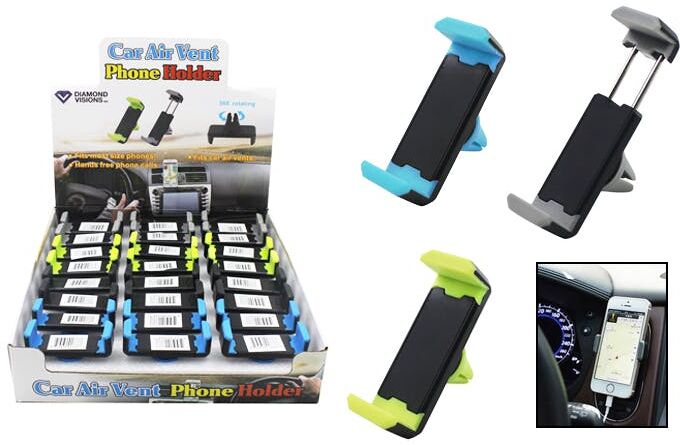 Cell Phone Holders - Car Air Vent  Assorted Colors