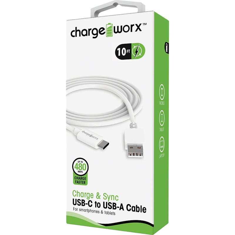 10' USB Type C Cables - White