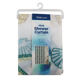 Shower Curtain & Hooks - Blue Shells  70.9" x 70.9"