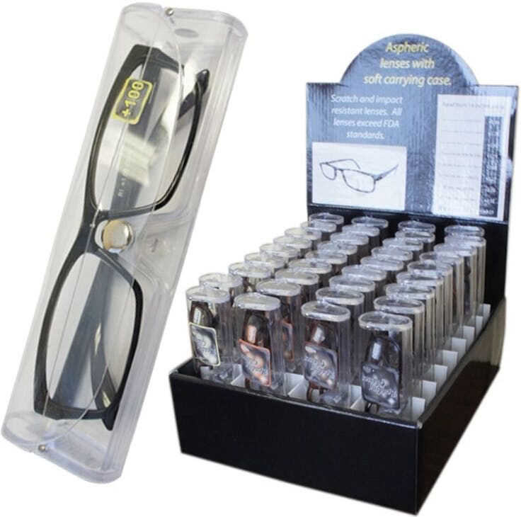 Reading Glasses - Demi Frame  Case  Display