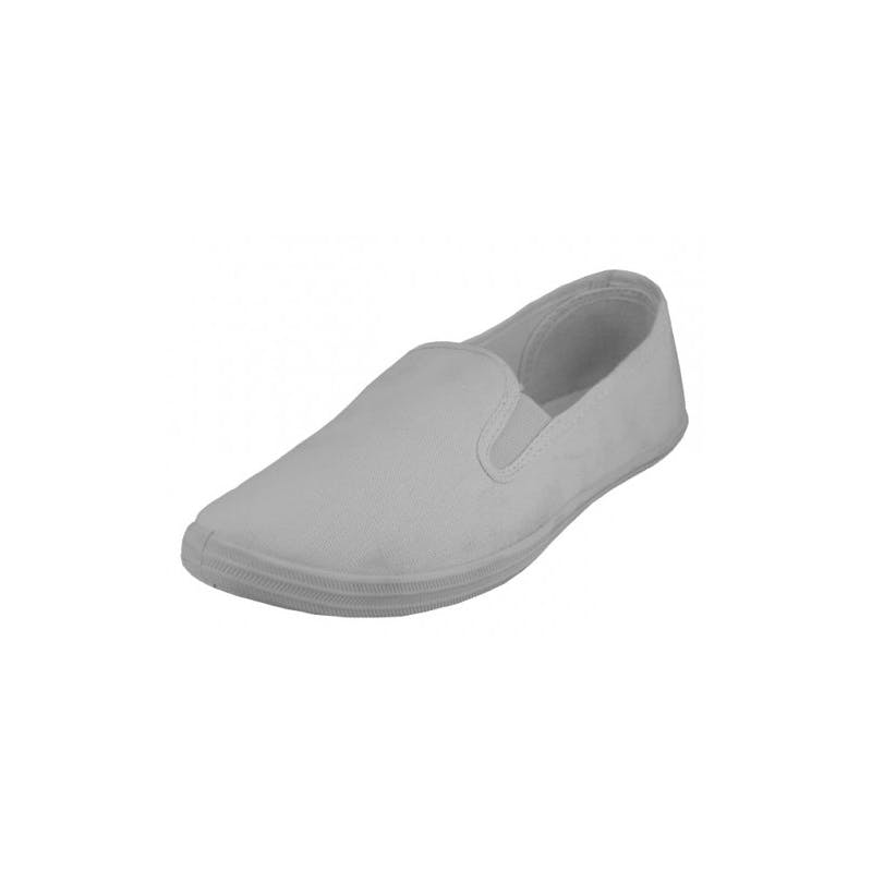 Youth Canvas Slip-On Shoes - White  Size 11-3