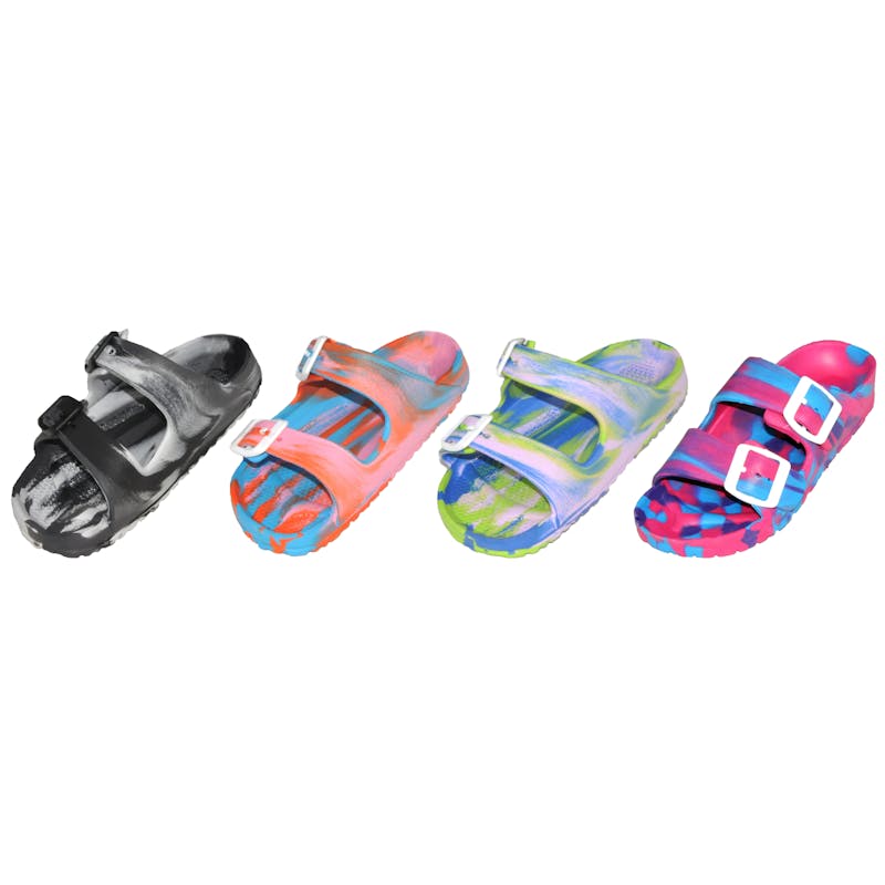 Kids' Double Buckle Sandals - 4 Tie Dye Colors