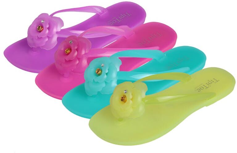 Girl's Jelly Shoes - Frosted Colors  with Flower  Size 11 - 13