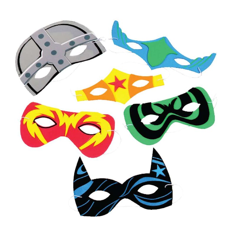 Foam Superhero Masks - Assorted  6 Styles  Ages 3+