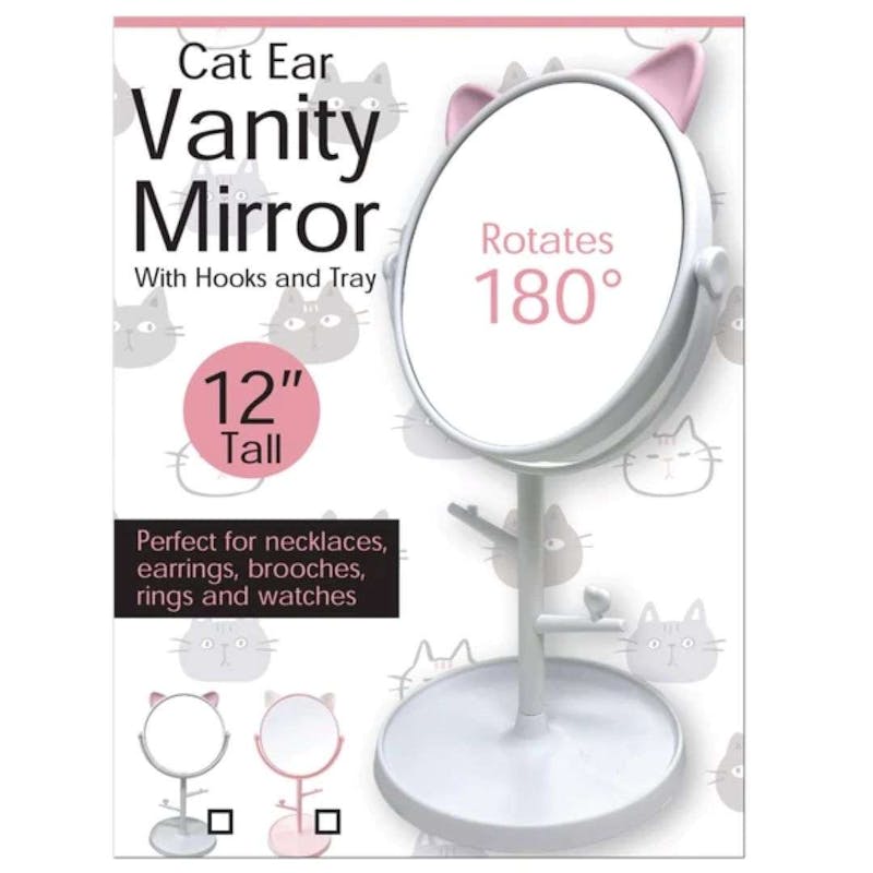 Vanity Mirrors - Cute Cat Ear  Hooks & Tray