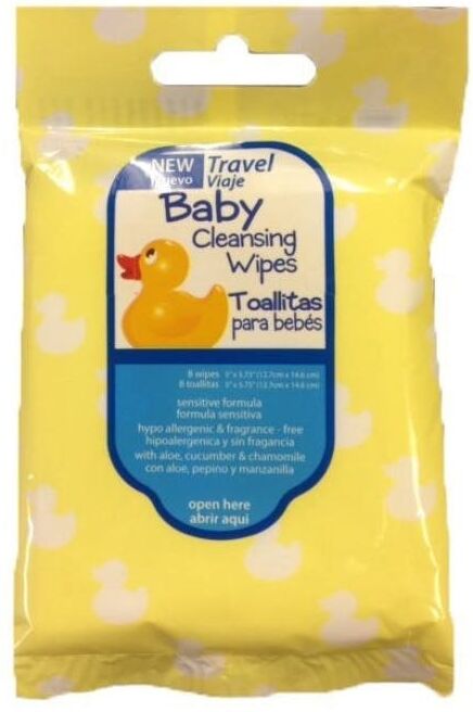 Baby Cleansing Wipes - Travel Size  8 Pack  Hypoallergenic