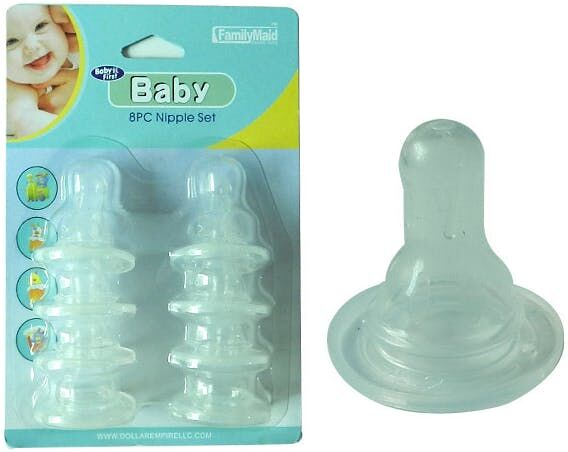 Baby Bottle Nipples - Silicone  8 Pack