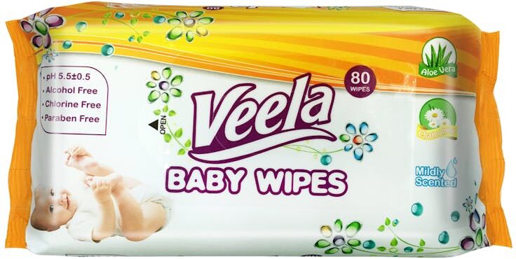 Baby Wipes - Aloe Vera  Alcohol Free  80 Count