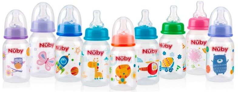 Nuby Baby Bottles - Assorted Designs  4 oz