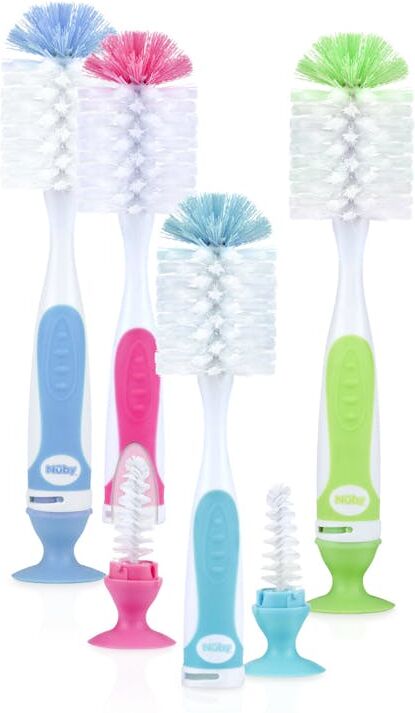 Nuby Bottle Brushes - Easy Clean  2 Part  Suction Base