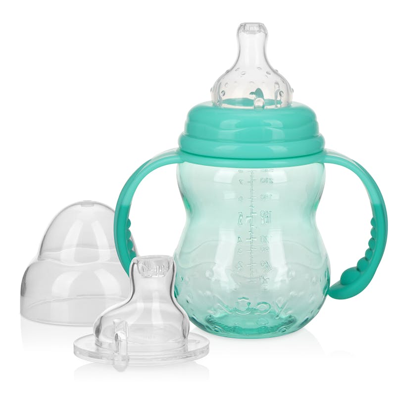 Nuby No-Drip Baby Bottles - 8 oz  Aqua  Twin Handles