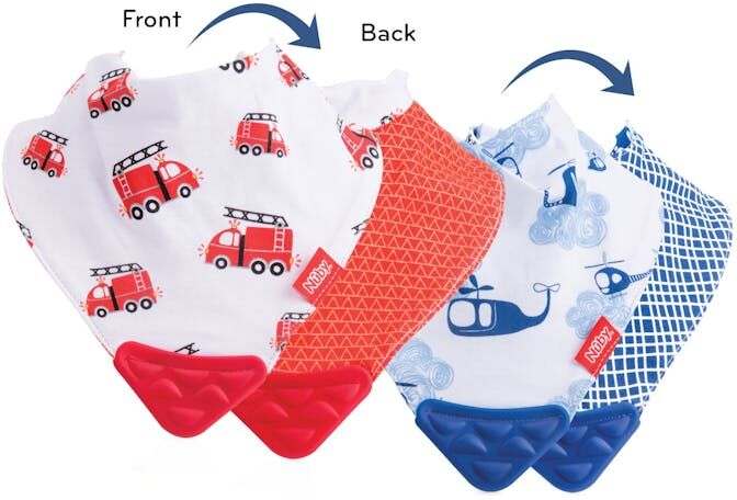 Nuby Baby Boys' Bandana Bibs - Teether  2 Pack