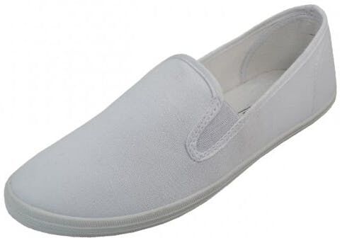 Women's White Canvas Shoes - Sizes 5-10  Slip On