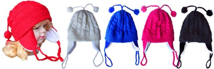 Babies' Knitted Hats - Ear Covers  Solid Colors