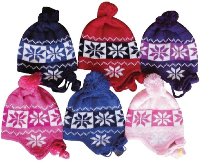 Babies' Knitted Hats - Ear Covers  Snowflakes  Assorted