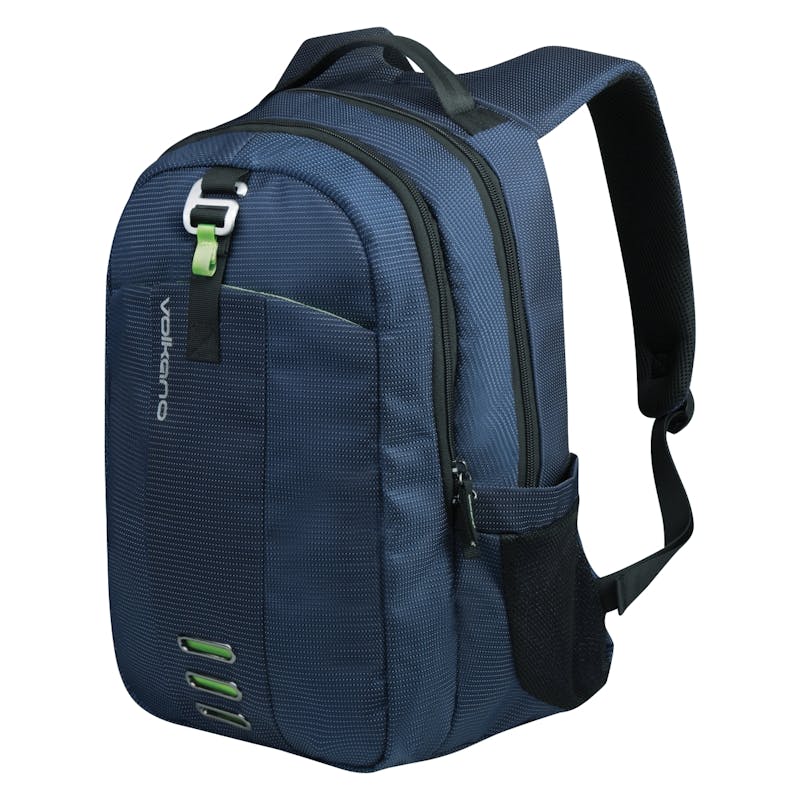 15.6" Backpack with Laptop Sleeve - Navy  Lime  Adjustable