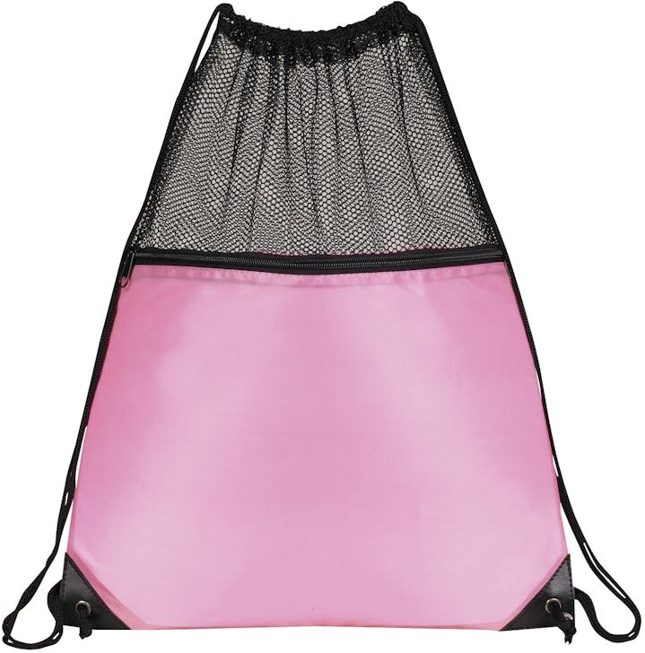 Pink Mesh Drawstring Backpack