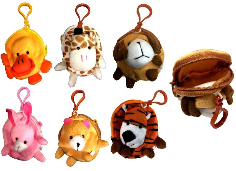 Assorted Stuffed Animal Keychain Coin Purse