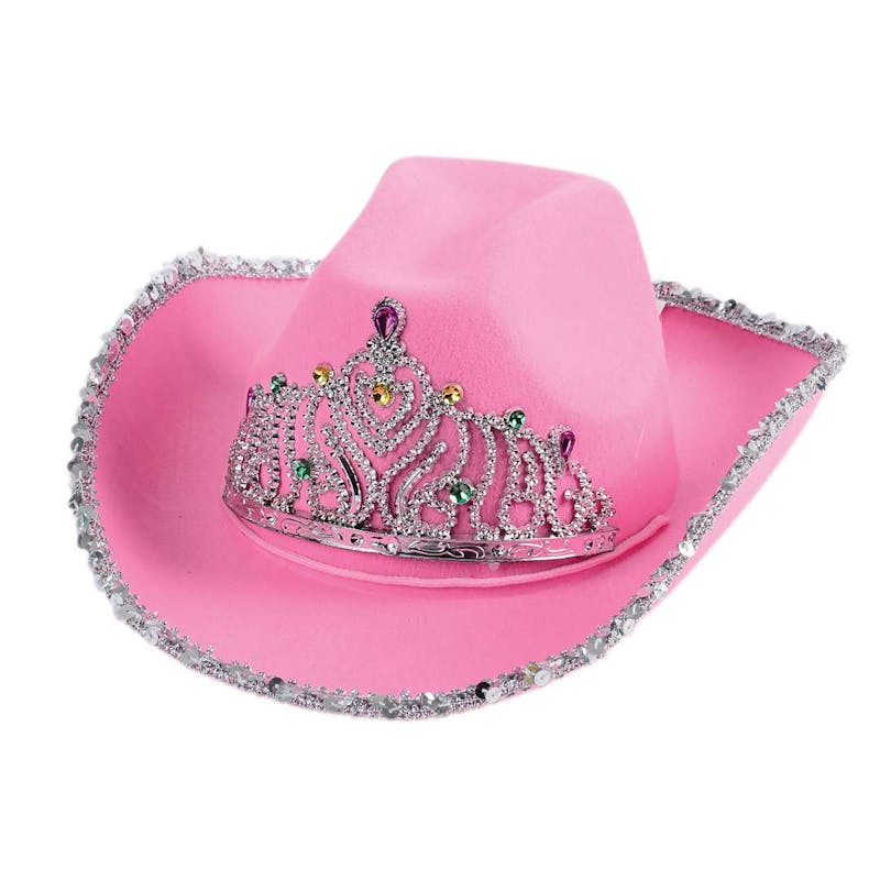 Western Digital Pink Cowboy Hat with Tiara
