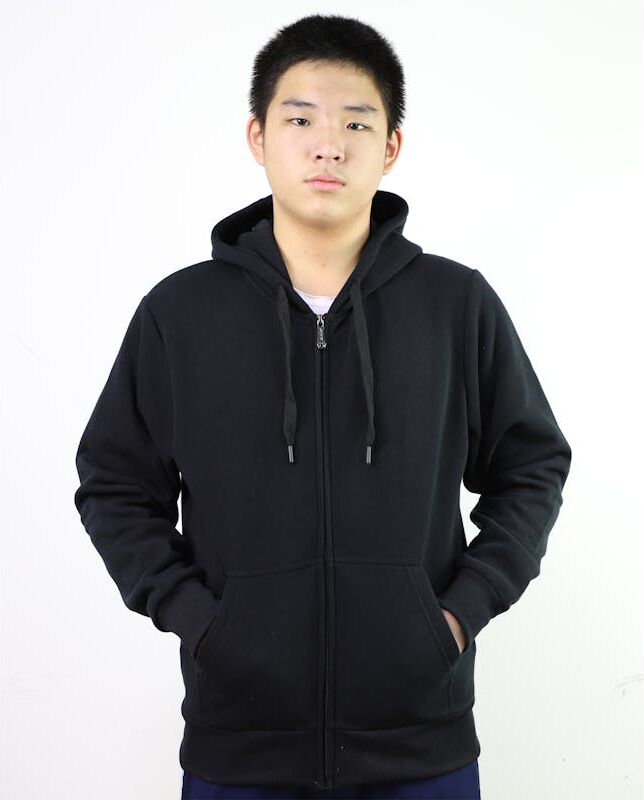 Men's Full Zip Hoodie Jackets - S-2X  Black  Melange Mask