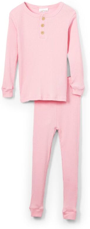 Girls' Long Sleeve Ribbed Pajamas - 2T-4T  Pink