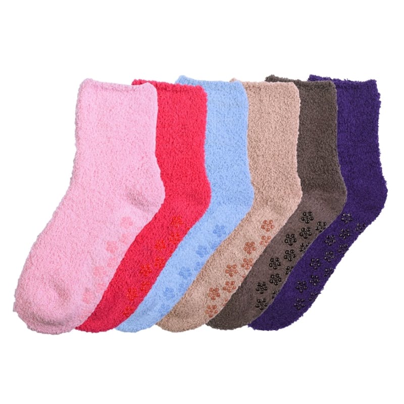 Women's Fuzzy Slipper Socks - Non-Slip Bottom  Size 9-11