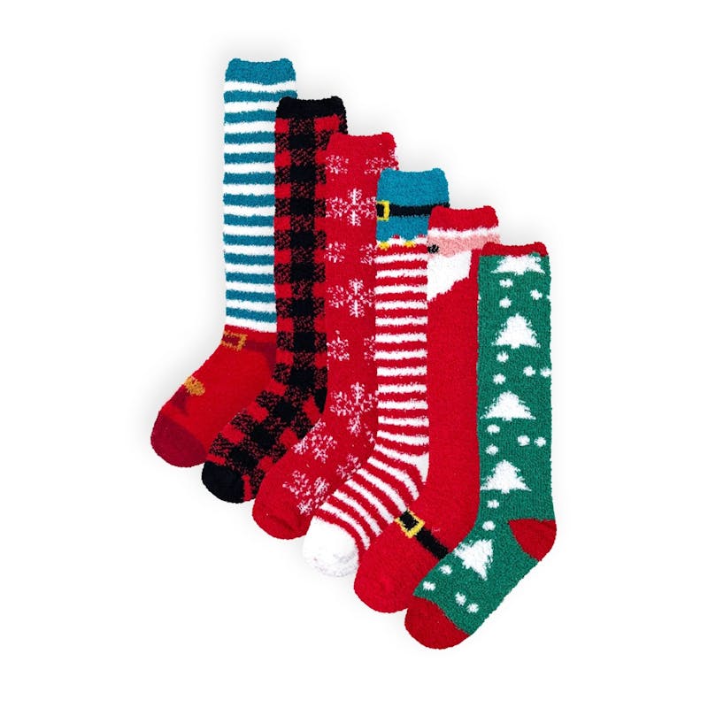 Knee-High Cozy Socks - Assorted Holiday Prints