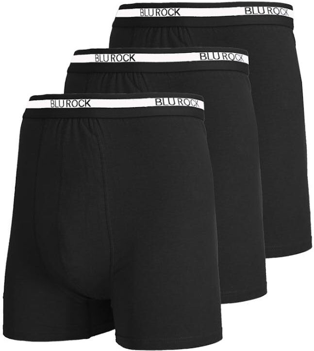 Men's Stretch Cotton Boxer Briefs - Black  3 Pack  Small