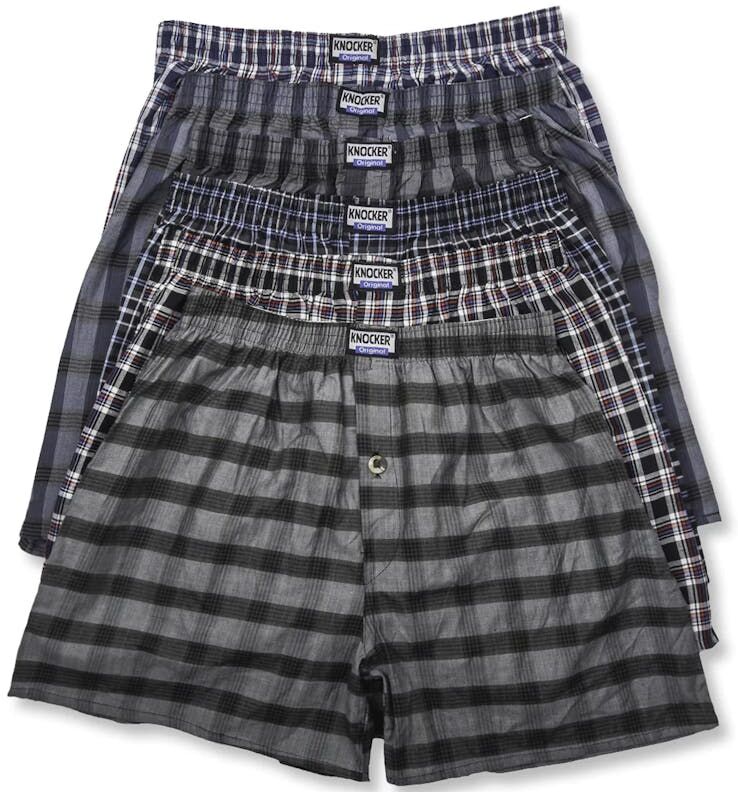 Men's Cotton Boxer Shorts - XL  Assorted Plaids  3 Pack