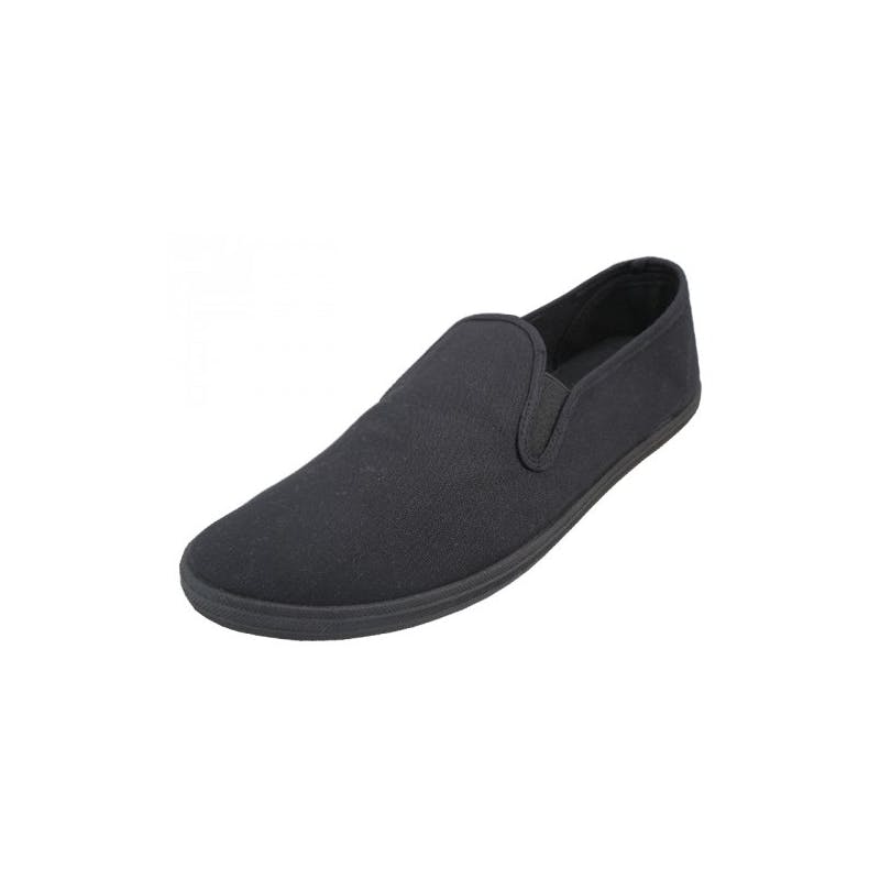 Men's Slip-On Canvas Shoes - Black  Sizes 7-13
