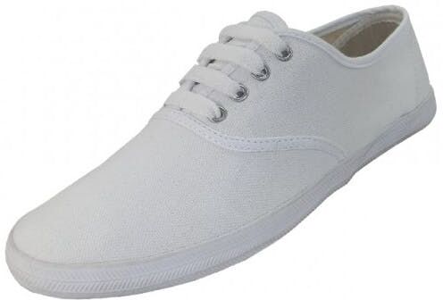 Women's White Canvas Shoes - Sizes 5-10  24 Pairs