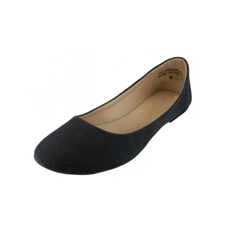 Women's Ballet Flats Shoes - Black  Sizes 5-10  Microsuede