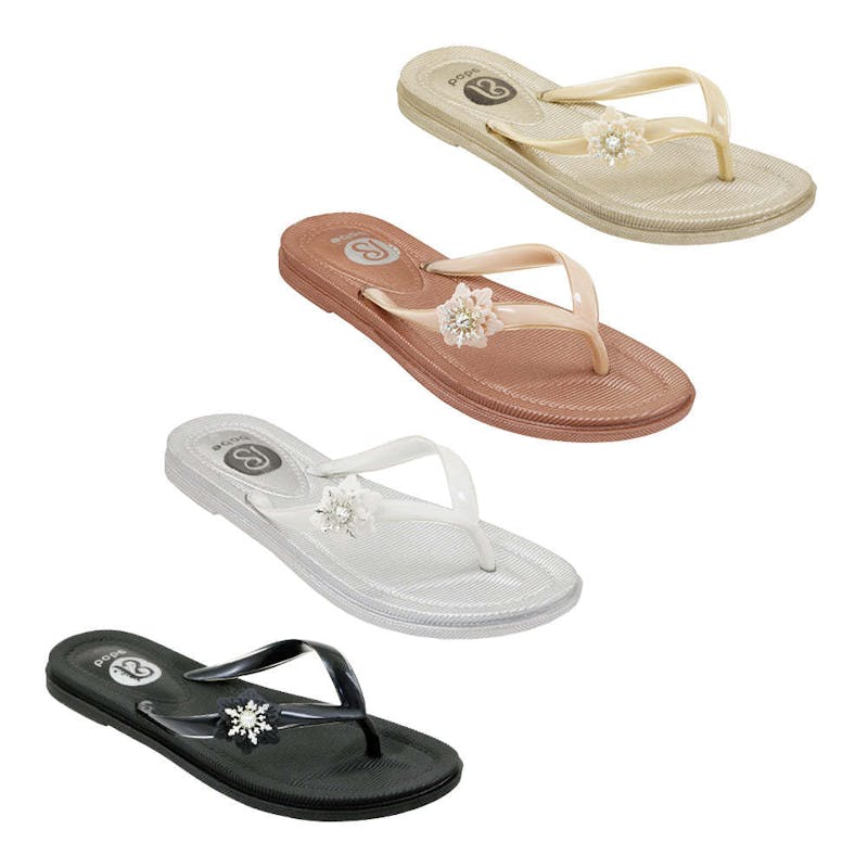 Women's Metallic Floral Sandals - 4 Colors  Sizes 6-10