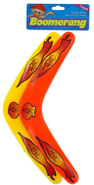 Toy Boomerangs - Assorted Colors  2 Pack  11.5"